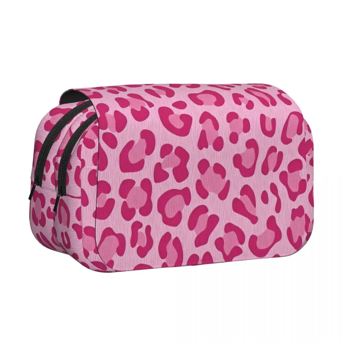 

Pink Leopard Double Clamshell Pen Case Classic Pen Box Bag Girl Boy Big Capacity School Supplies Cosmetic Pencilcases