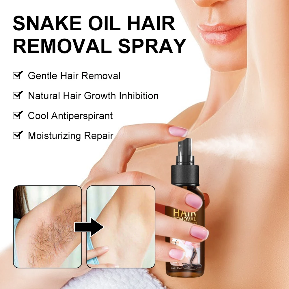30ml Powerful Permanent Painless Hair Removal Spray Ant Snake Oil Stop Growth Inhibitor Shrink Pores Skin Smooth