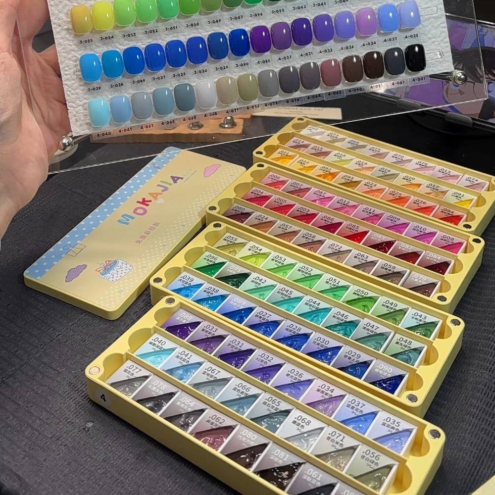 Pink Yellow Pat Painting Gel Smudge Canned High Saturation Popular Semi-Solid UV/LED Nail Polish Gel Women's Salon Manicure DIY