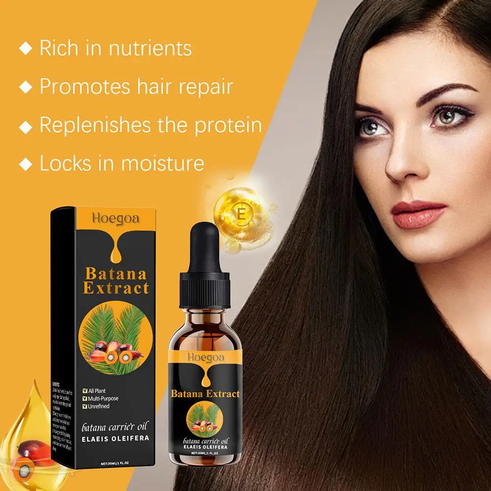 30ml Batana Oil Anti Break Loss Hair Grow Up Oil Baldness Treatment Thick Hair Spray Hair Mask Beard Growth Oil For Men & Women