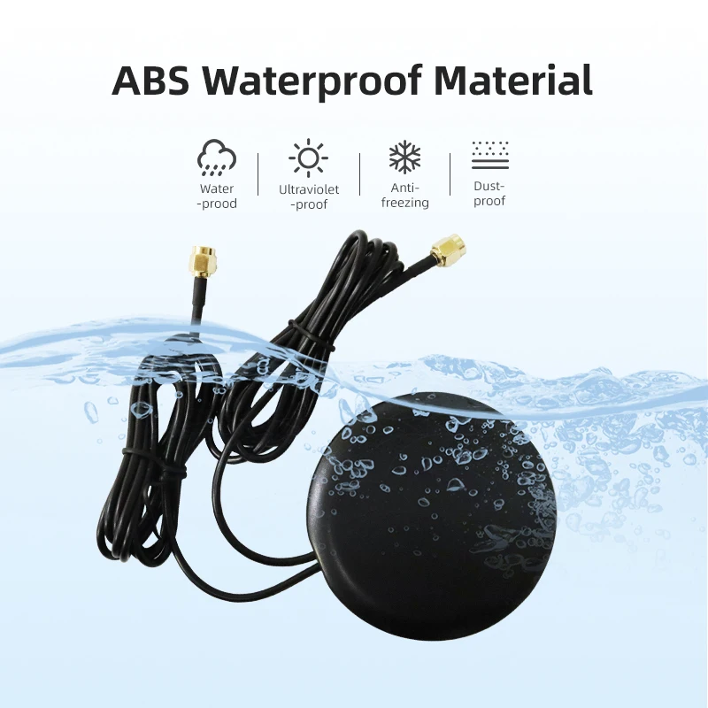 50 Uds. Antena GPS profesional de 50 Ohm de impedancia 3DBi ganancia omnidireccional ABS SMA comunicación Combo para coches y iPhones