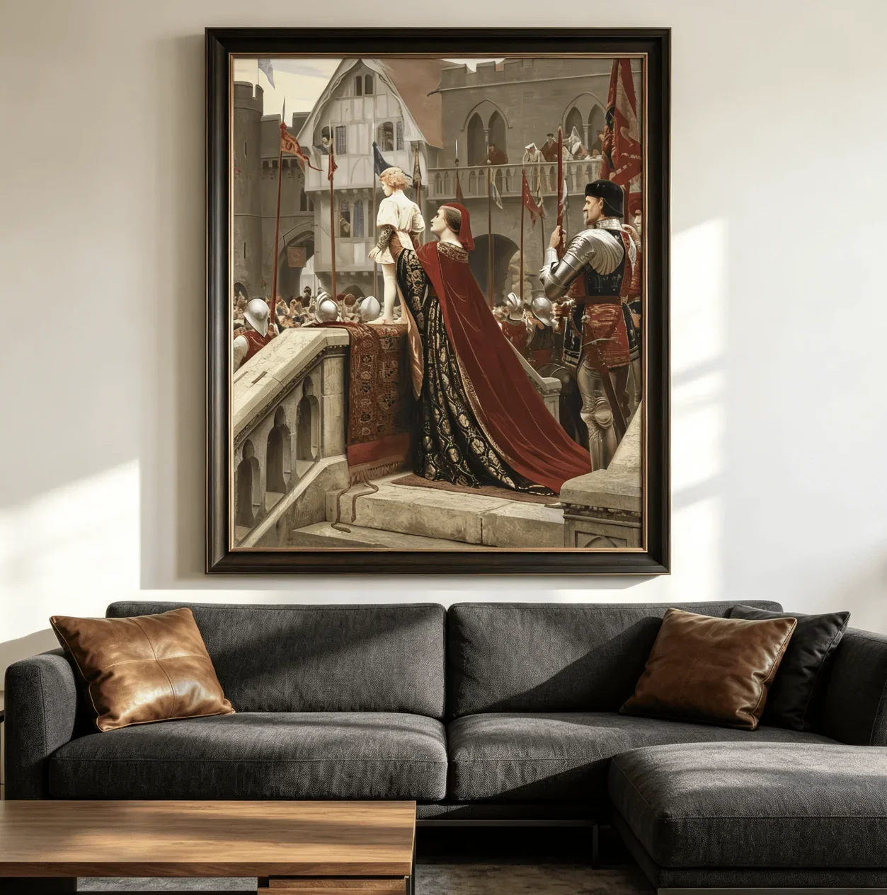 1pc frameless Canvas Painting Vintage Medieval Royal Scene Canvas Wall Art Poster, Classic Castle Queen Prince Prints Decor for