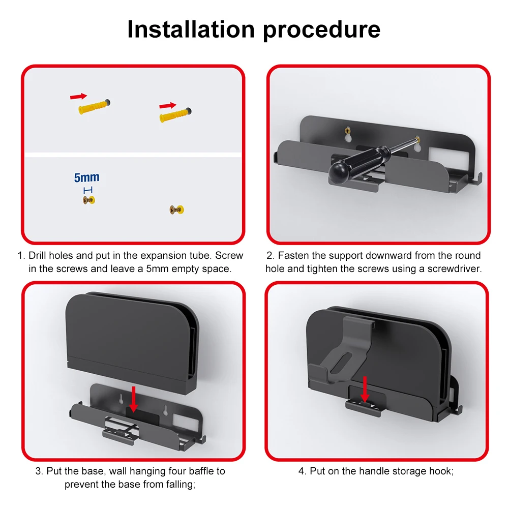 Wall Mounted Host Stand for Switch 2 Game Console Host Storage Rack Game Console Wall Mounted Holder Bracket Wall Stand Holder