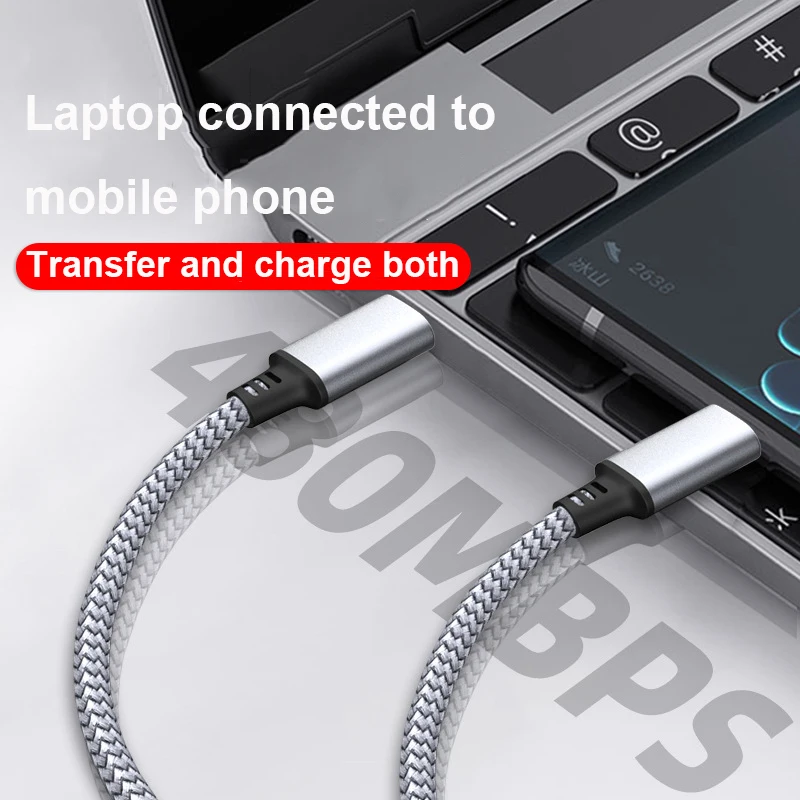 Type C To USB C Cable 60W PD Fast Charger Data Cable For IPhone 15 16 17 Macbook Xiaomi Samsung Camera Extension Cable 3M 5M 8M