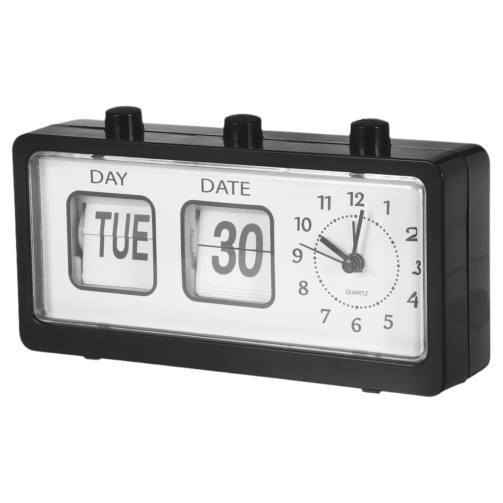 

Manual Flip Clock Retro Page Turning Desk Calendar Alarm For Kids Time Date Display No Needed Study Room Office Home