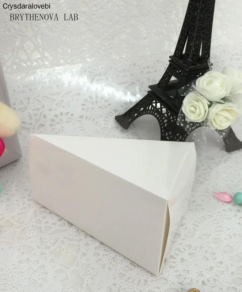 100pcs Triangular Wedding Candy Box Birthday Party Baby Shower Gift Chocolate Boxes 6 Colors 2 Sizes Party Favors