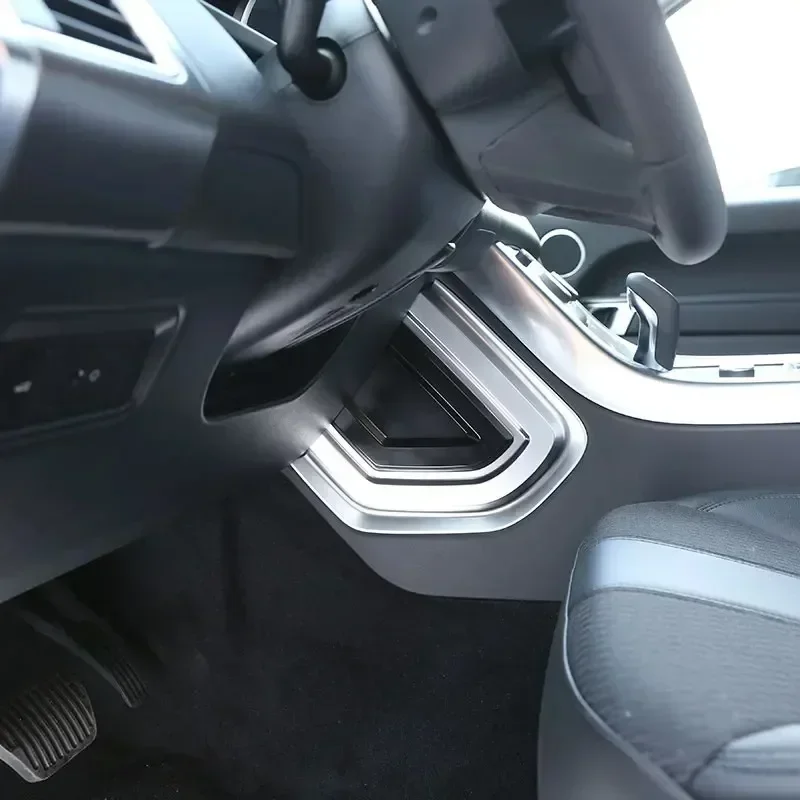 For Land Rover Range Rover Sport 2014-2022 ABS Silver Car Console Side U Shape Panel Cover Trim Interior Car Accessories