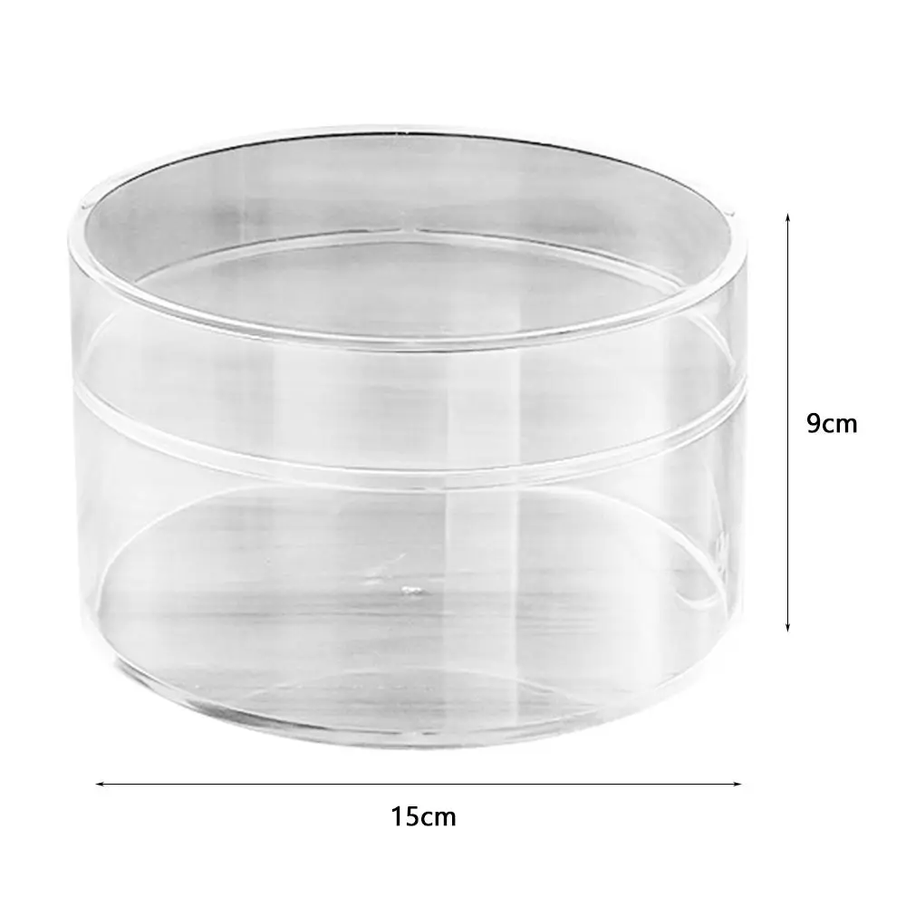 Durable Multi Size Storage Box Transparent with Lid Plastic Box Protection Showcase Round Jewelry Box Doll