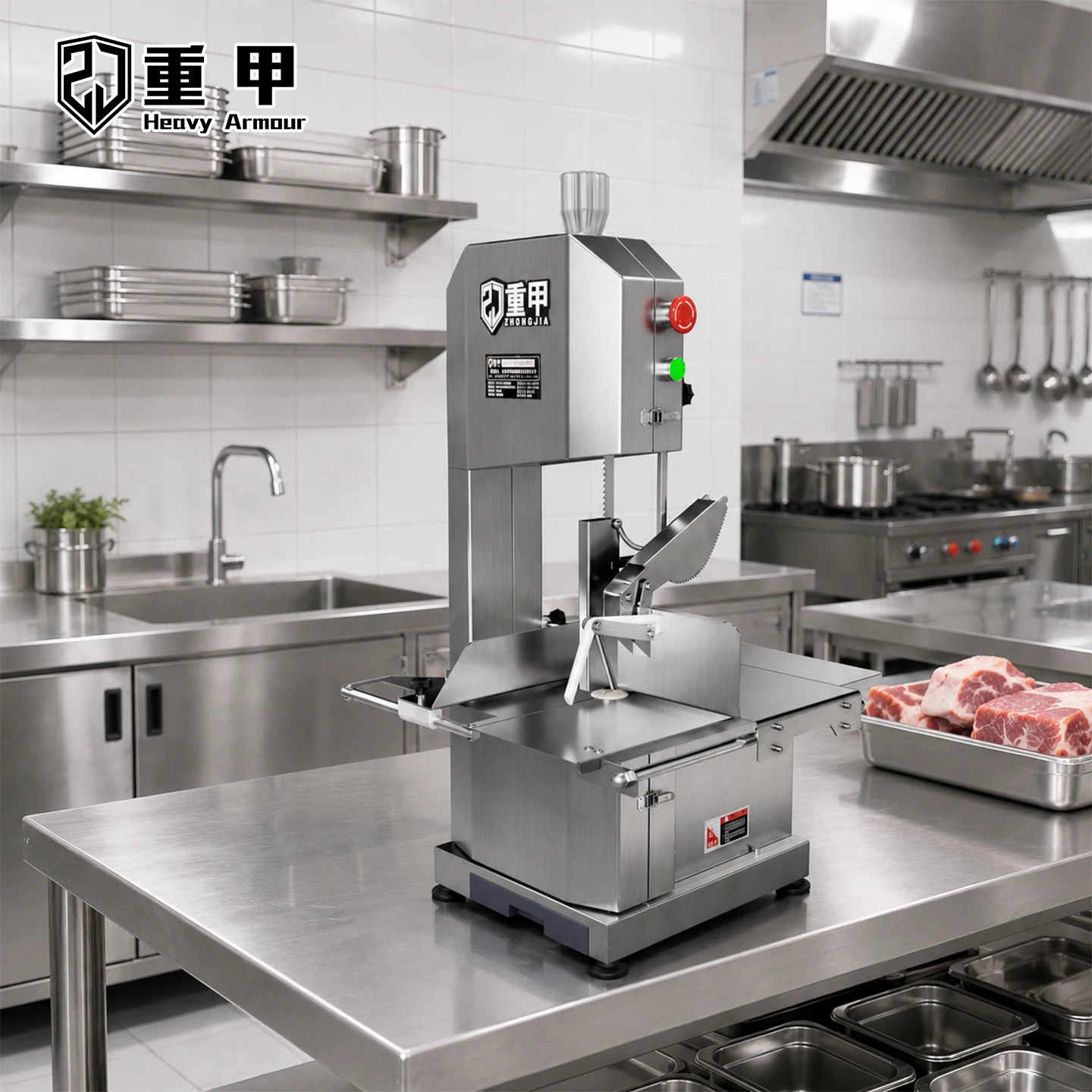 Professional Butchery Equipment Meat Cutting Machine Stainless Steel Bone Saw for Frozen Meat Slicing Heavy Duty Cutter Pro
