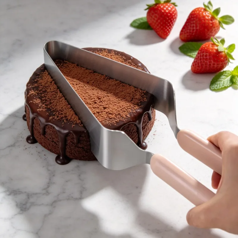 Triangular Stainless Steel Cutter Birthday Cake Slicer Cutter Dessert Shop Cutter Fudge Dessert Slicing Processing Kitchen Tools