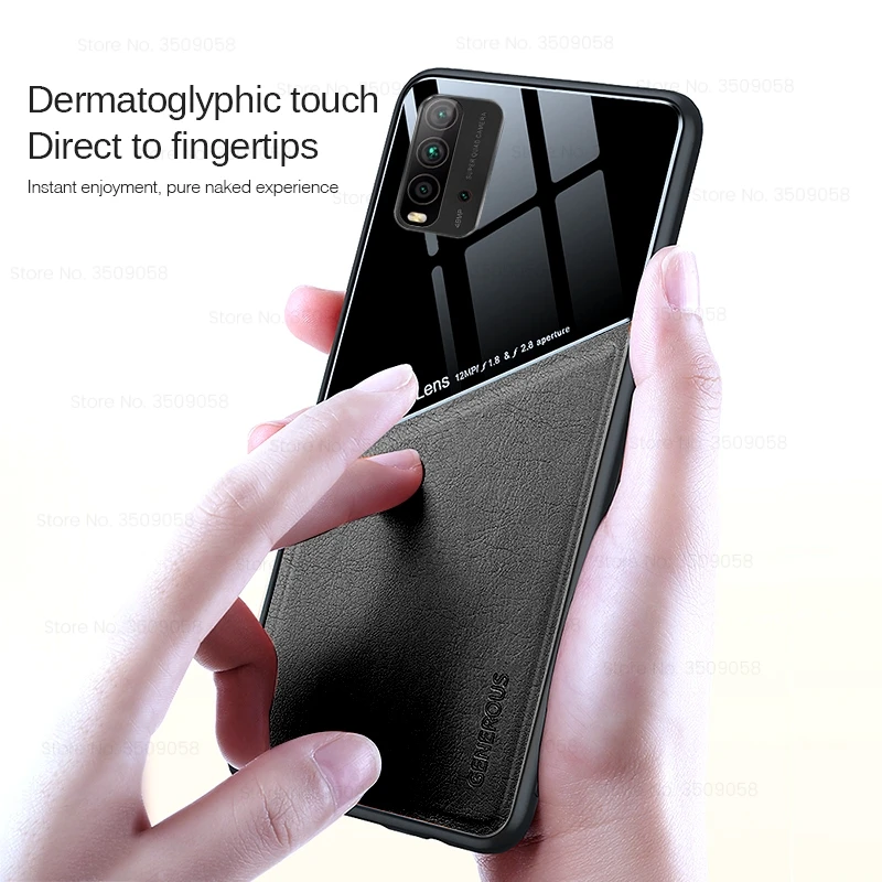 PU Leather Hard PC Car Magnetic Holder Back Cover for Xiaomi Readmi Redmy Redme Redmi 9T 9 T T9 Redmi9T Silicone Shockproof Case