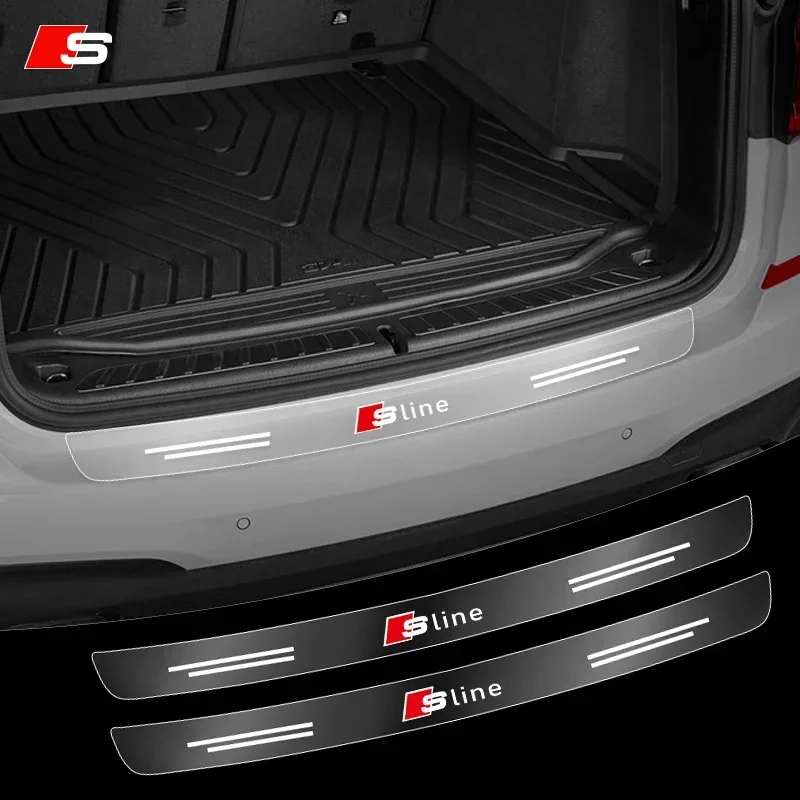 Trasparente Bagagliaio di Un'auto Distintivo Adesivo Protettivo Per Audi Sline A3 A6 Q3 B5 B6 B7 B8 B9 Q7 8P 8V 8L A5 A4 C6 C5 C7 4F A1 A7 A8 Q2