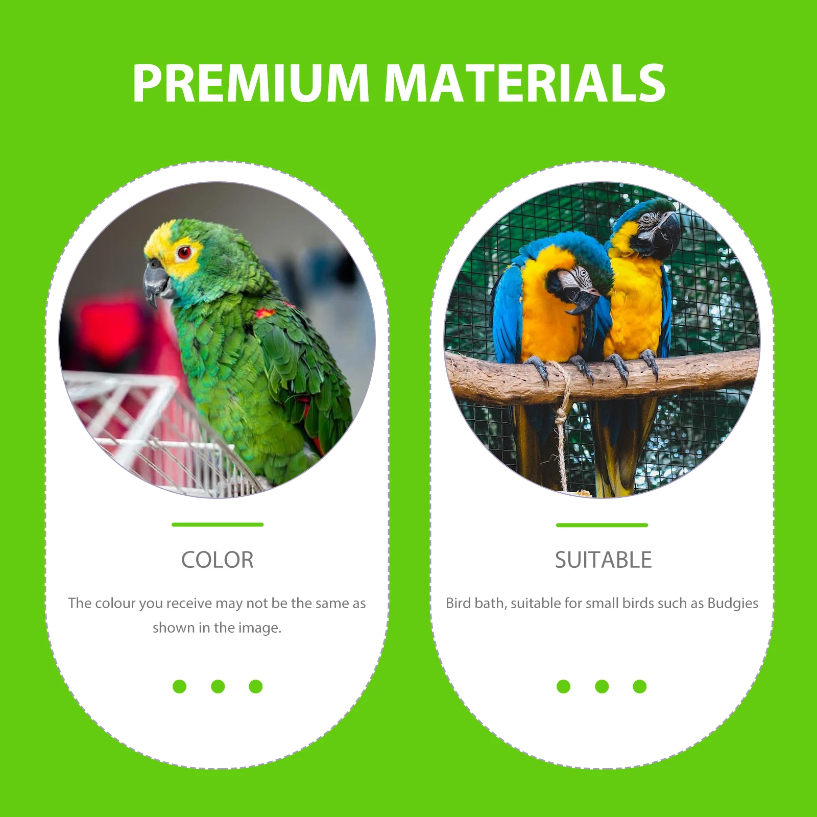 

Birds Parrot Bath Tub Cage with Cover Shower Bowls Bathtub for Parrots Green Baths