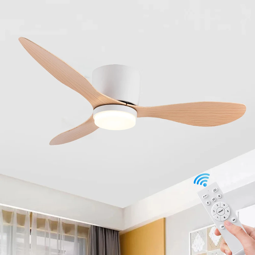 Modern Ceiling Fan With Light 6-Speed Adjustable DC Motor Reversible Remote Control Fan Lamp For Bedroom Living Room Lounge