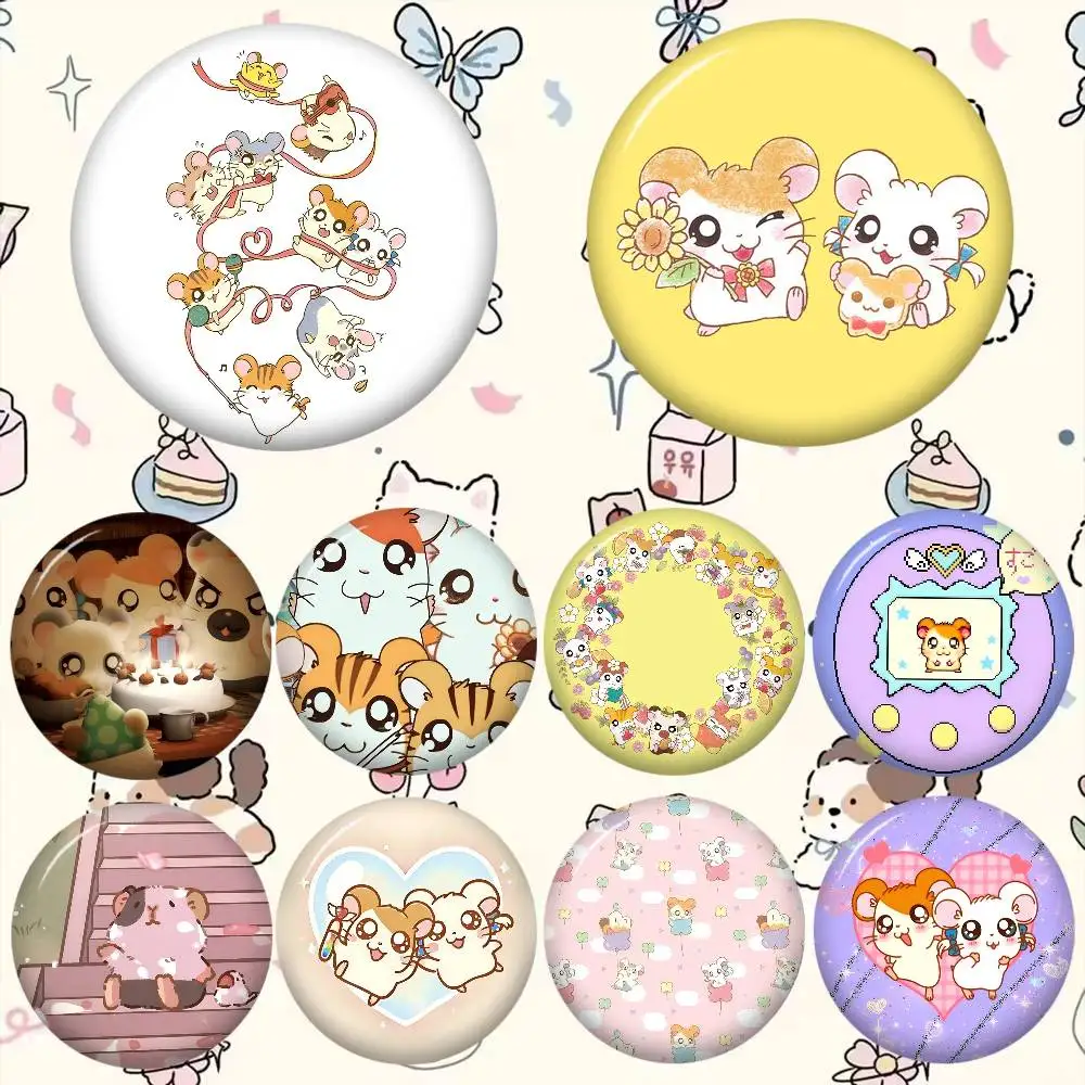 Broches de Anime Hamtaro Hamster, Lindos Pines de Dibujos Animados para Chaqueta, Jeans, Solapa, Accesorio de Regalo