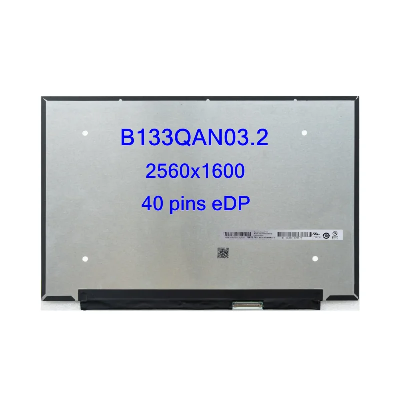 

13.3-inch IPS Laptop LCD Screen B133QAN03.2 NE133QDM-N61 400nits 100% sRGB Display Panel WQXGA 2560x1600 40pins eDP