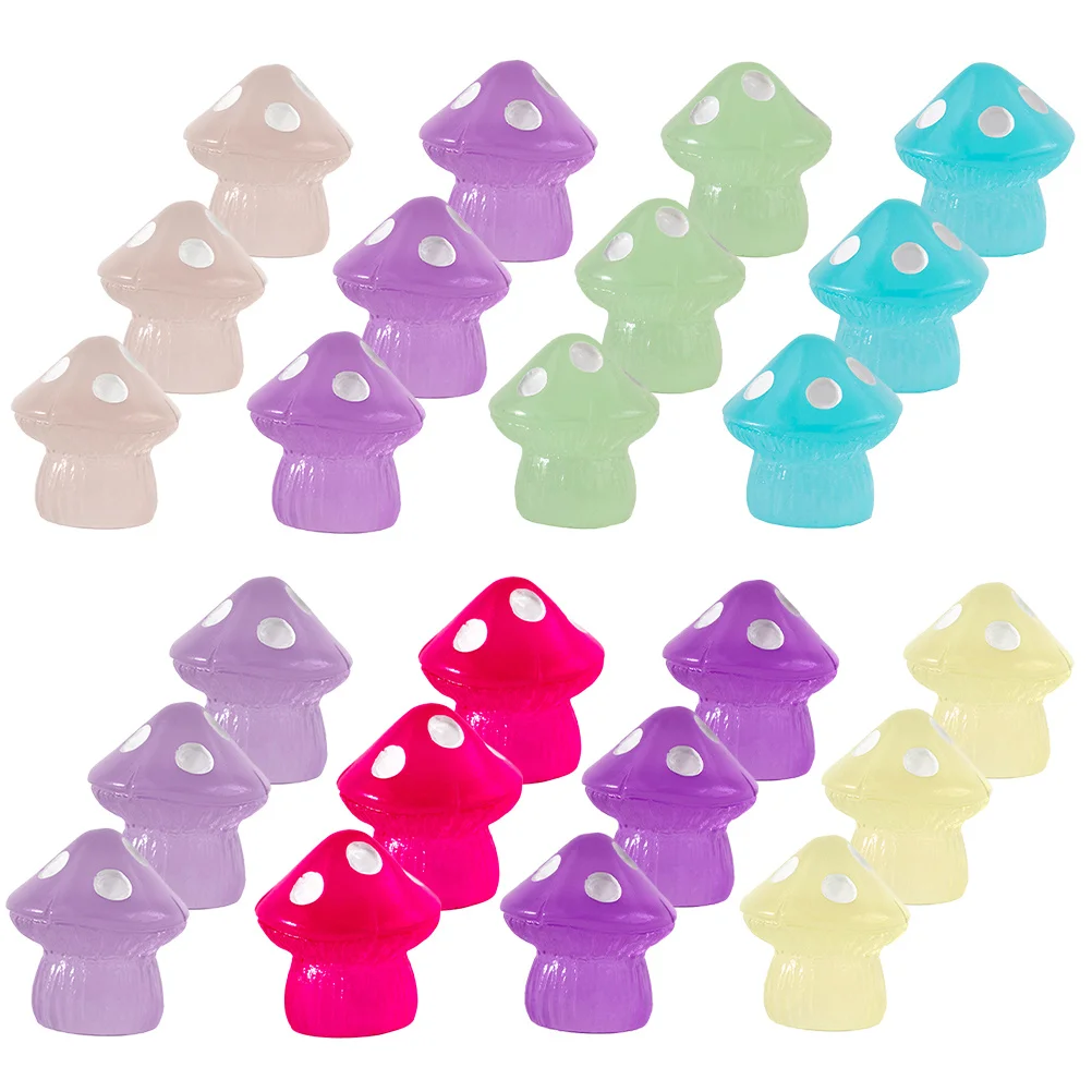 

24Pcs Mini Mushroom Luminous Outdoor Garden Decorations Micro Landscape Bonsai Accessories for Unique Home Patio Decor