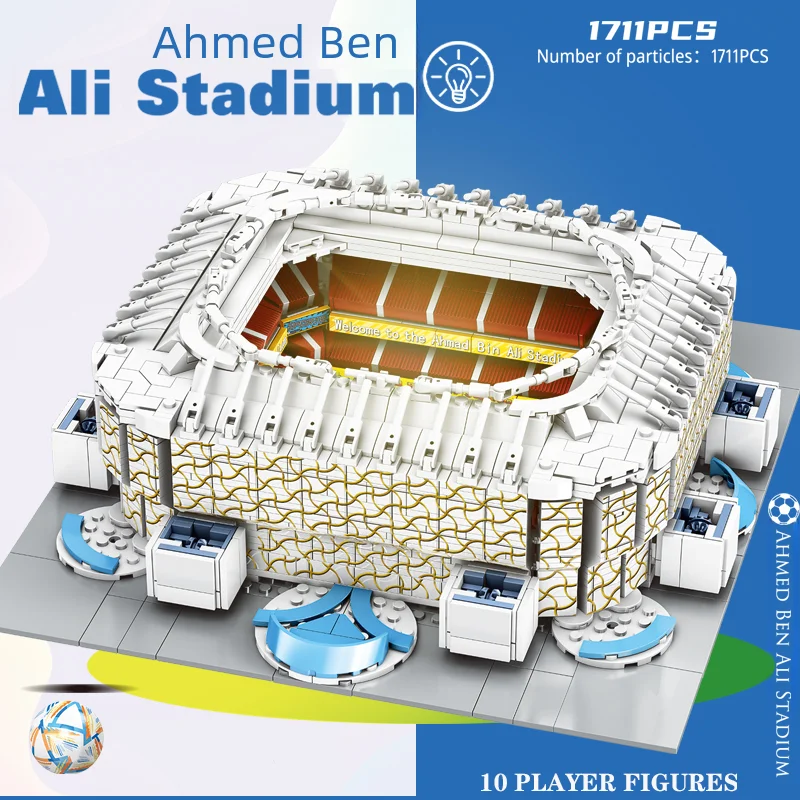 Football Field Assembled Building Blocks, Sports Stadium, Children to develop intelligence Toys, Fans Gift, New, 2024