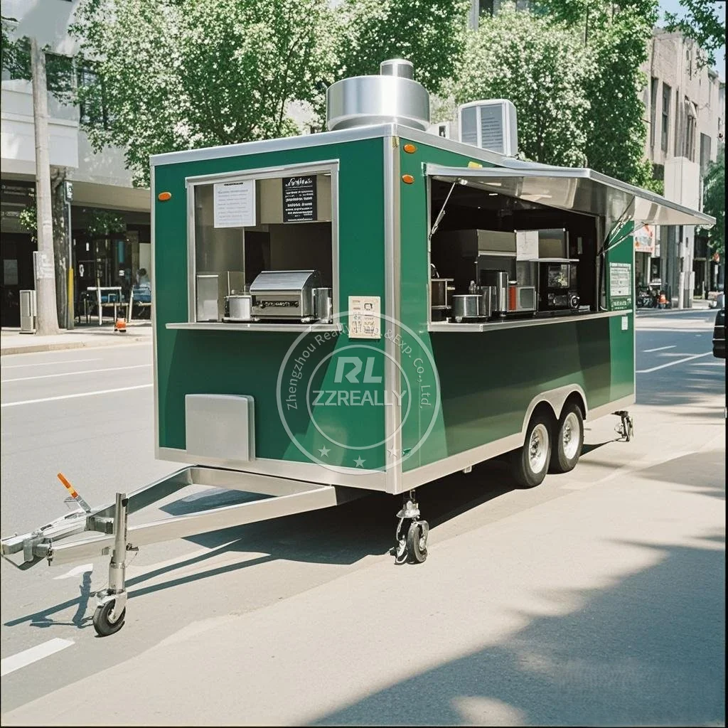 

High Quality Outdoor Kitchen Food Trailer With Full Kitchen Stainless Steel Mobile Kitchen Fast Food Truck