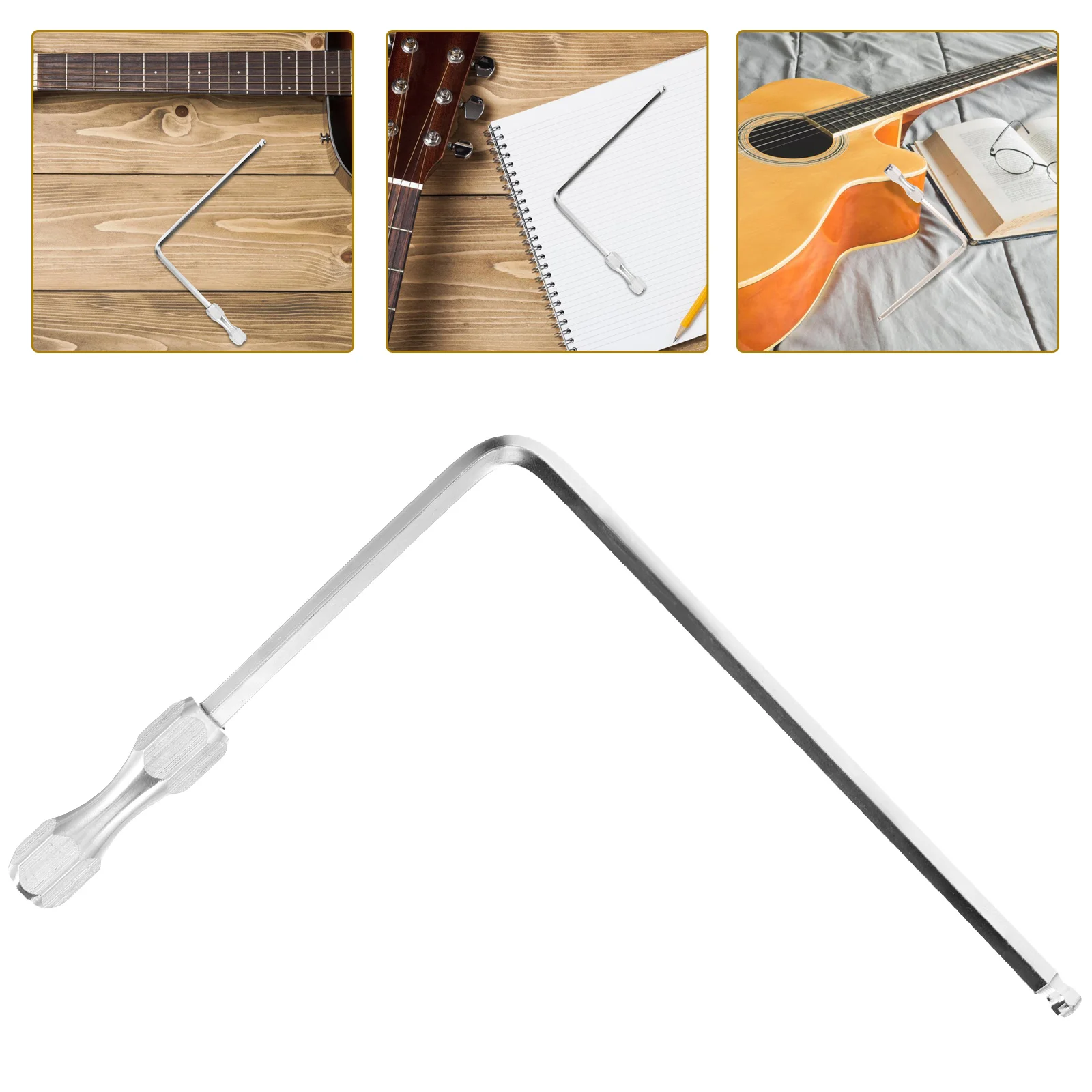 

Guitar Truss Rod Wrench 5mm Adjustable Neck Tool Silver Anti Slip Extended Design Guitar Repair Supplies Musical Instrument