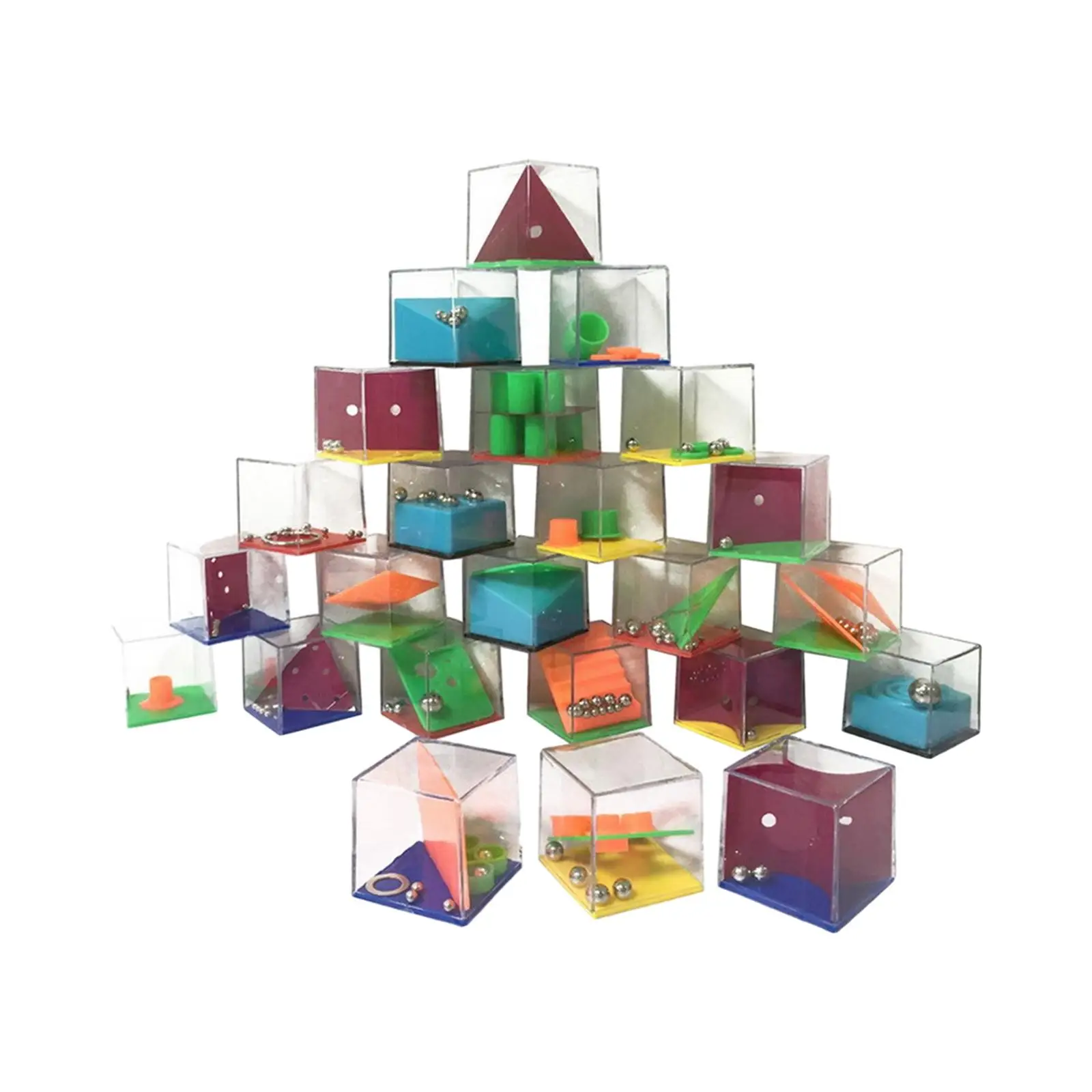 24Pcs Maze Game Puzzle Box Supplies Prize Box Toy 3D Balls Maze Cube for Kids