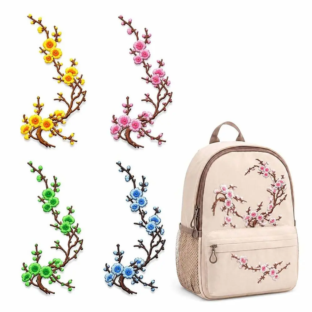 DIY Cherry Blossom Iron On Patches Iron On＆Sew On Hot Melt Adhesive Cherry Blossom Patch Branch Embroidery Applique