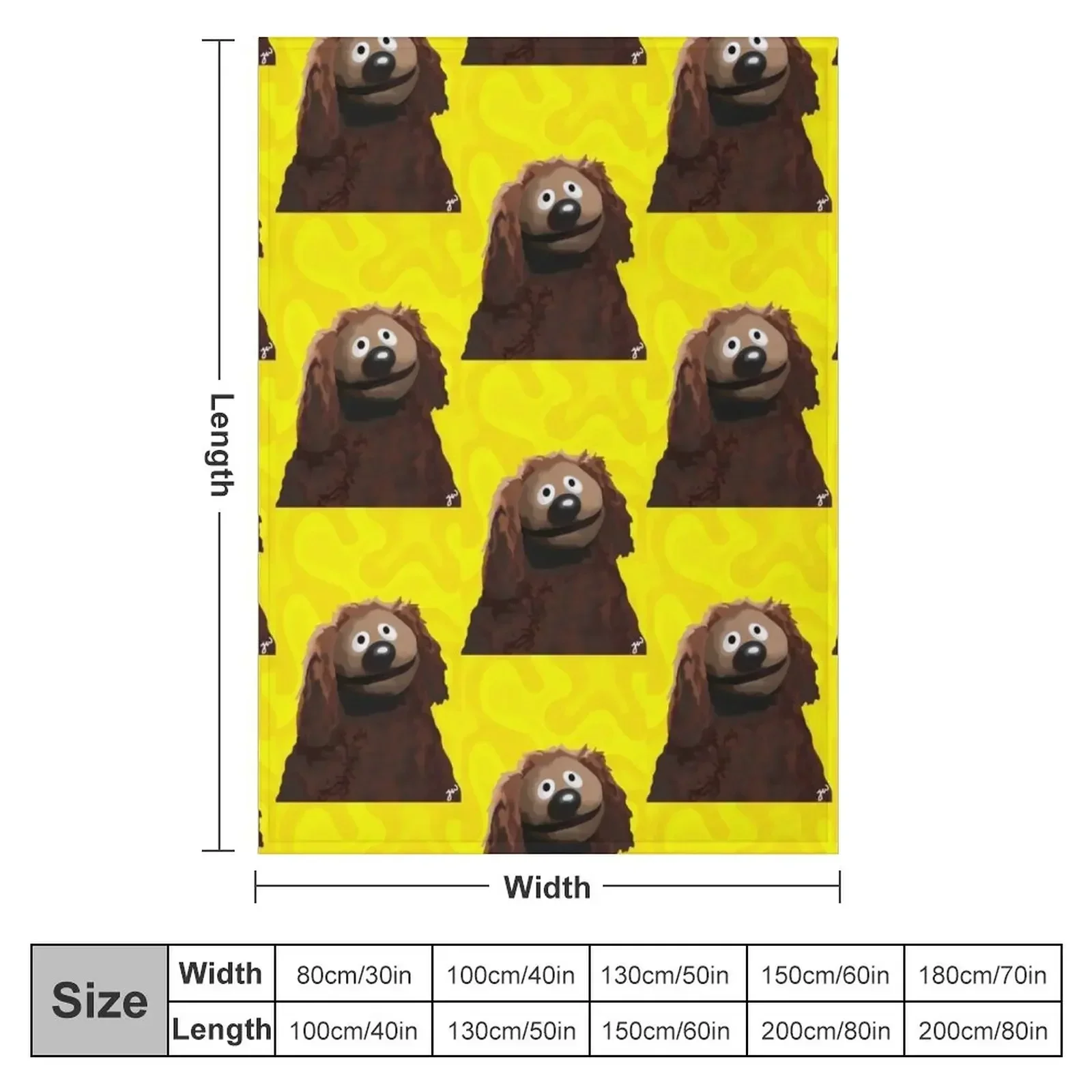 Rowlf The Dog painting portrait (version 2/3 - Yellow background) Throw Blanket Single Bed covers anime Blankets