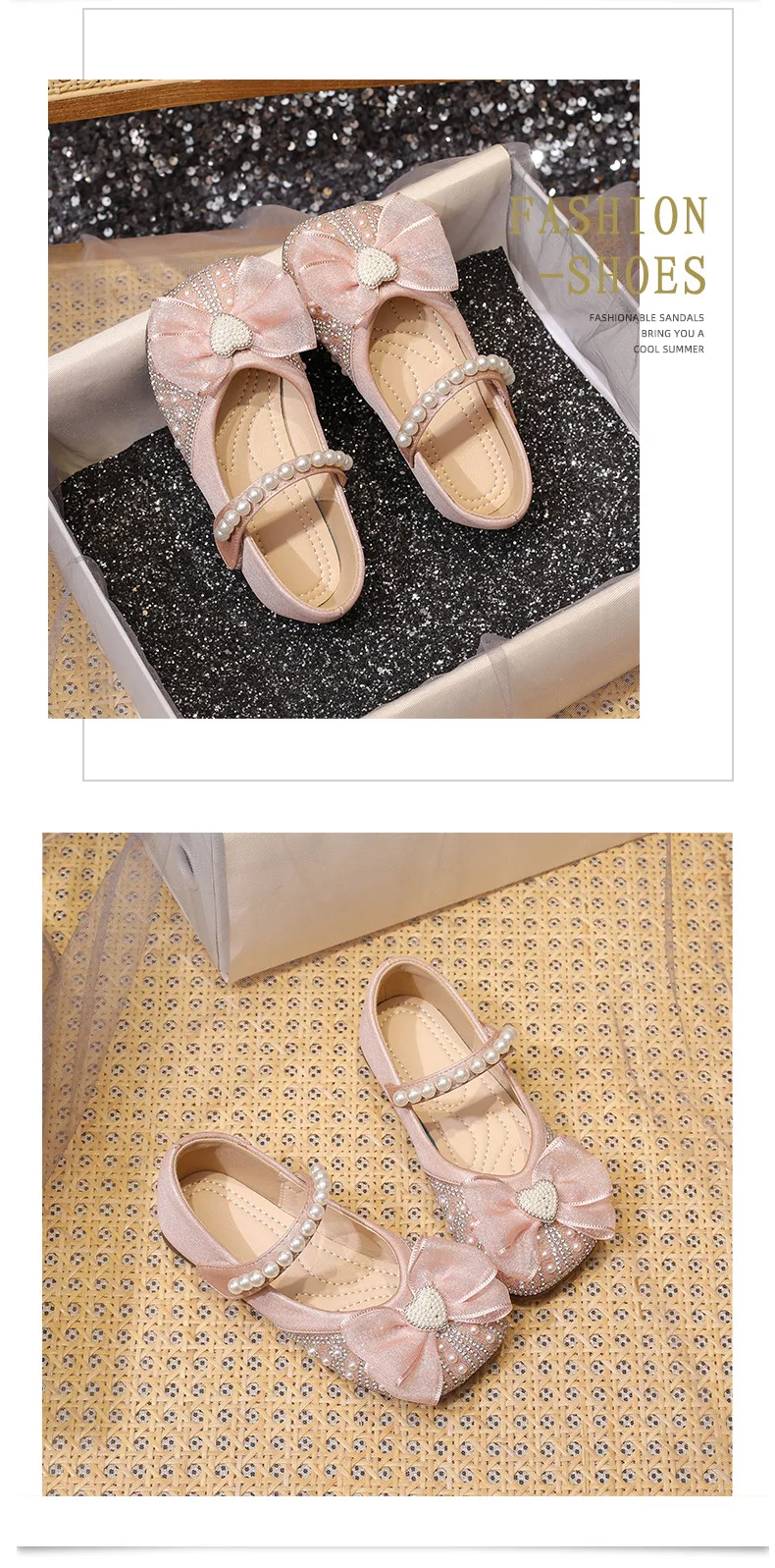 Mädchenschuhe im Prinzessinnen-Stil – Mary Janes aus Kunstleder mit glitzernden Akzenten, bequem für Partys und besondere Anlässe – Detail 3