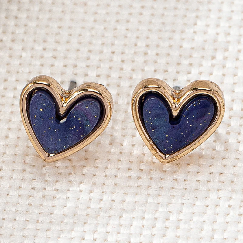 Серьги-гвоздики для женщин и девочек, геометрические металлические акриловые аксессуары для ушей в форме сердца, модные украшения, подарок для праздничной вечеринки OL E507