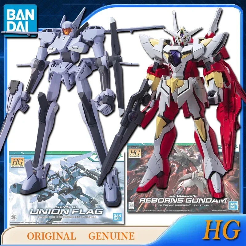 Bandai Original Genuine GUNDAM HG SVMS-01 UNION FLAG /CB-0000GIC REBORNS GUNDAM Anime Action Figures Toys for Kids Gift Model