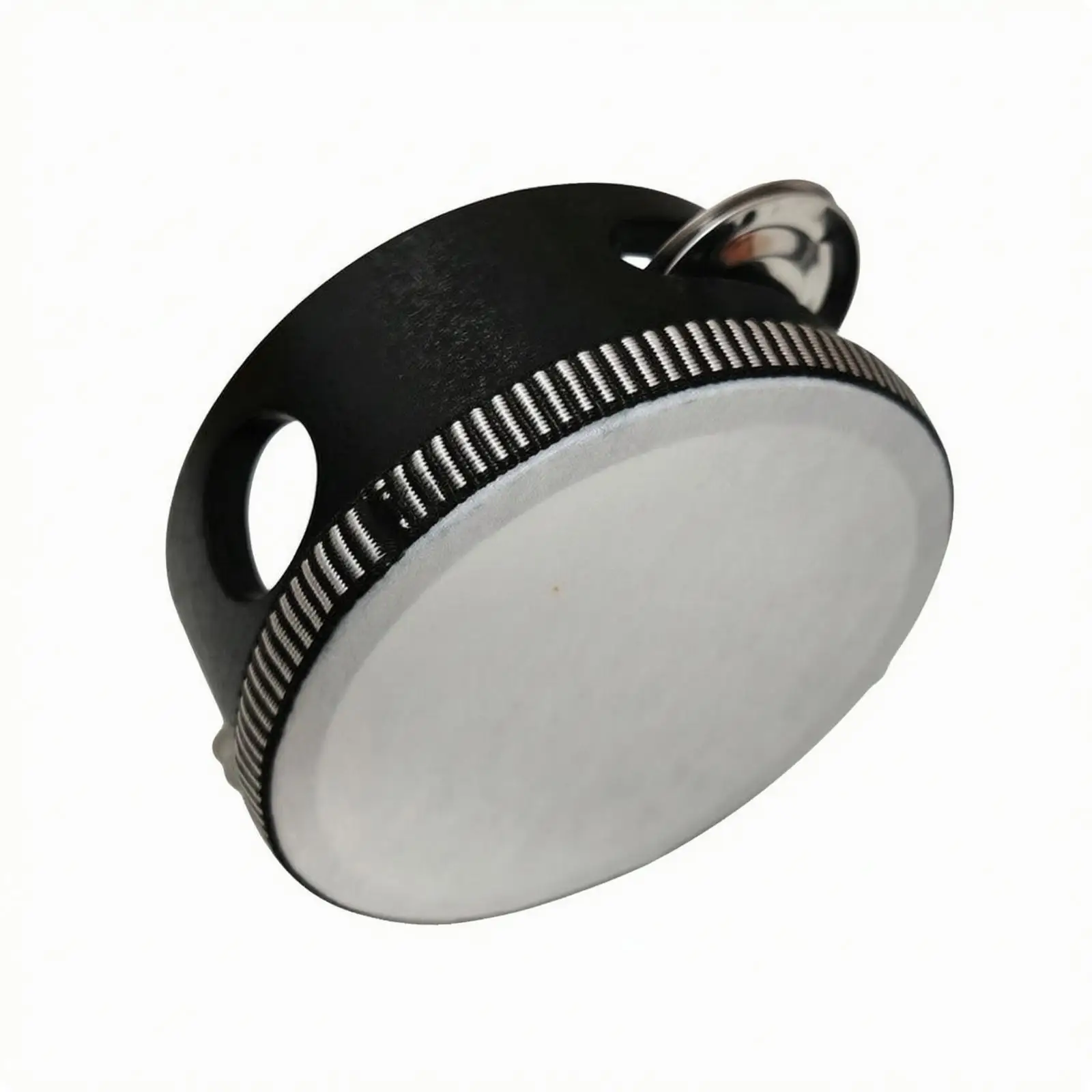 Handheld Tambourine with Rim Openings Versatile Circular Tambourine with Drumhead Beginner-Friendly Frame Drum with Metal