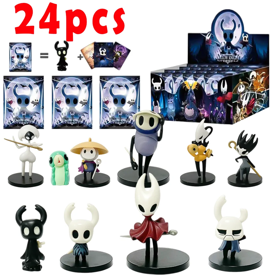 

Набор из 24 фигурок Hollow Knight в слепых пакетах: Коллекционные фигурки героев игры (Рыцарь/Хорнет), аниме-фигурки, модель-кукла, подарок