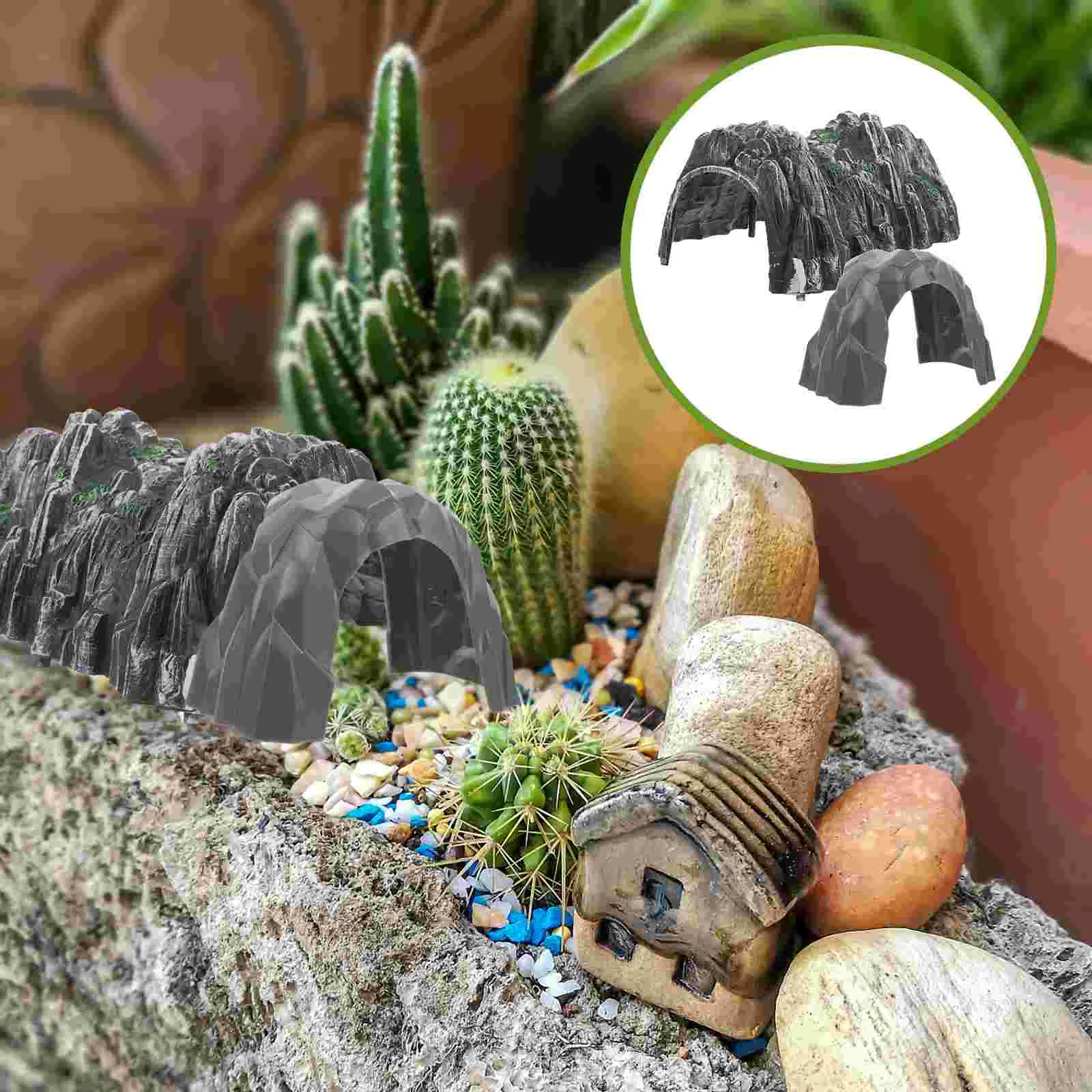 

2 Pcs Train Funny Tunnel Toy Decorative Model Miniature Playing Children DIY Cave Buildings and Accessories