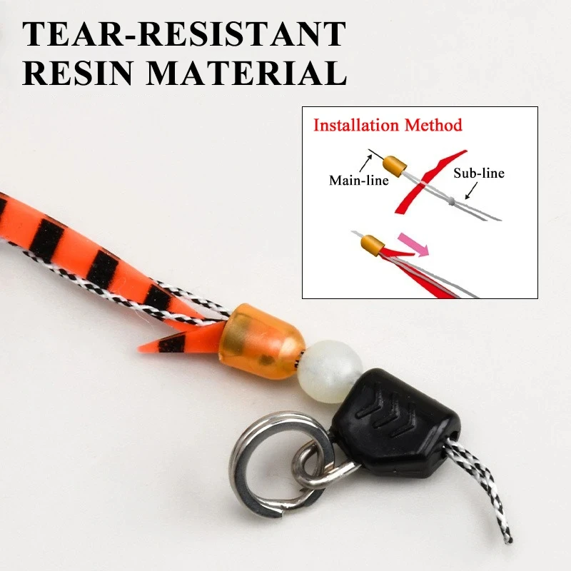 

5pcs/bag Soft Curly Tail Tie Silicone Rubber Spare Curly Tail Jig Lure Accessories With Luminous Beads Double Hook