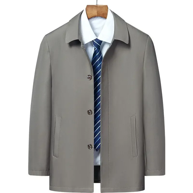 

Men Coats Top Quality Casual Business Windbreak Jackets Brand Spring Men's Trench Coat Male Solid Color Mid-length Jacket