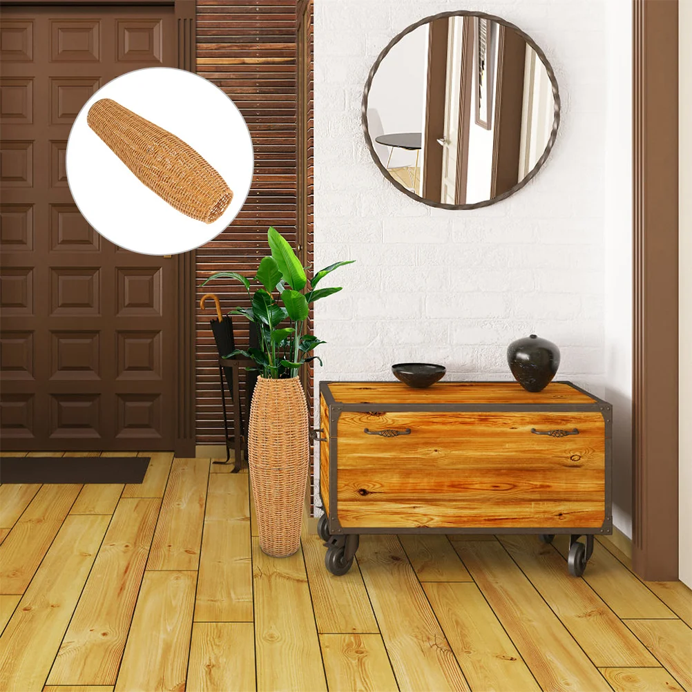 

2Pcs Imitation Rattan Floor Vase Tall Decorative Flower Holder Home Decor Simple Elegant Woven Container Low Maintenance Dried