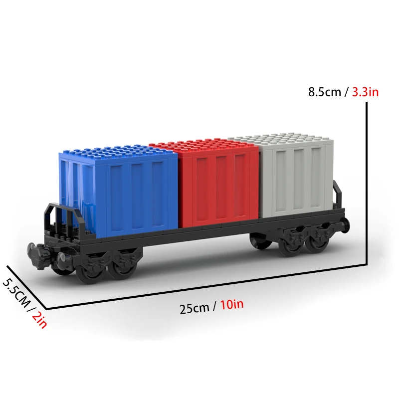 MOC Building Blocks City Train Model Double decker Container Train Carriage Children\'s Assembly Brick Toy Birthday Gift