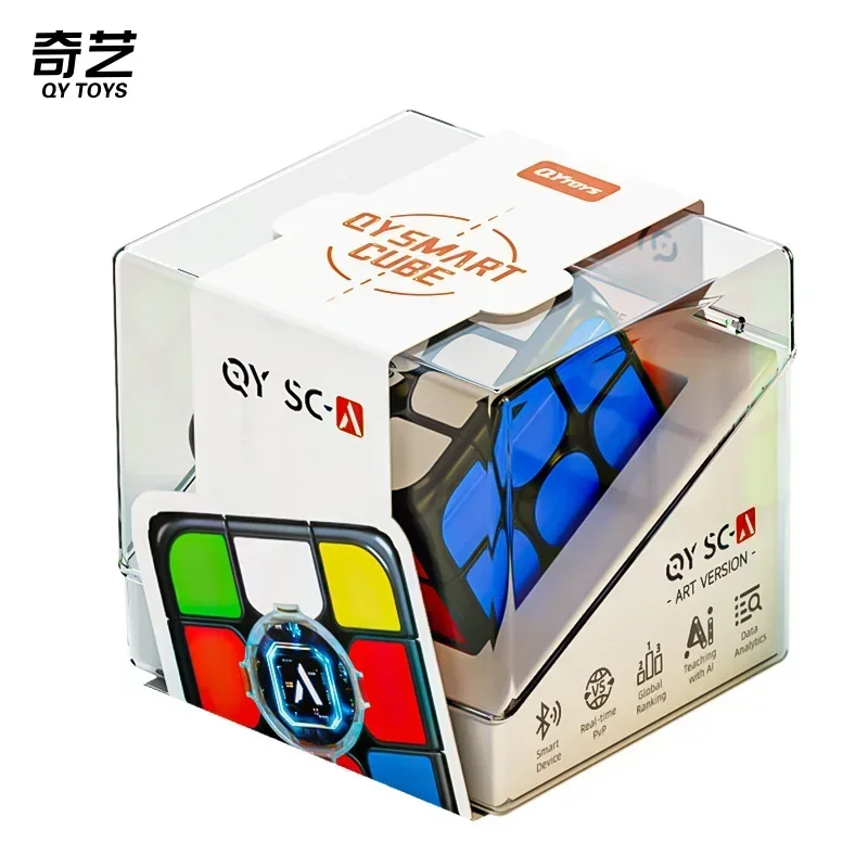 Qiyi磁気キューブ、スマートスピードパズル、ステッカーブラックパッキングキューブ、子供のおもちゃ、3x3x3