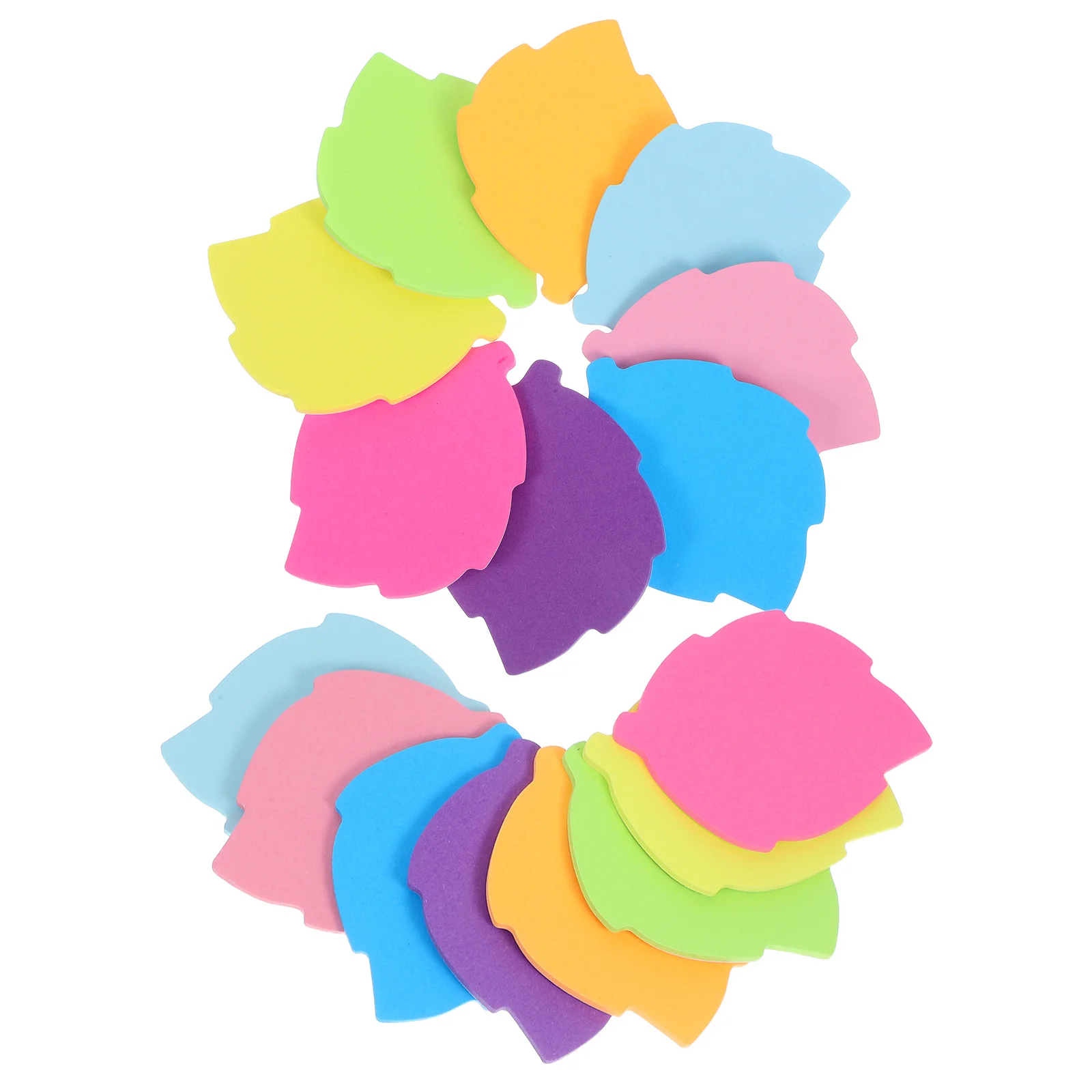 

16pcs Leaf-Shaped Sticky Memo Notes Colorful Assorted Self-Adhesive Notepads For Office School Home Smooth Writing Removable