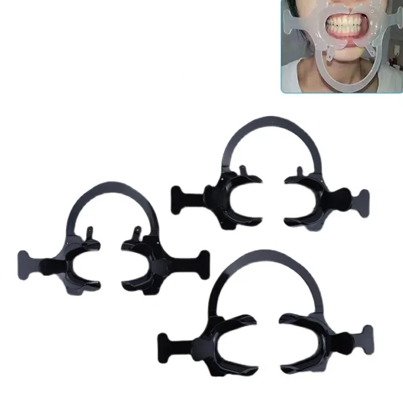 

Dental Orthodontic Black Tooth Intraoral Lip Dental Cheek Retractor Orthodontic Mouth Opener C Shape Lateral Open