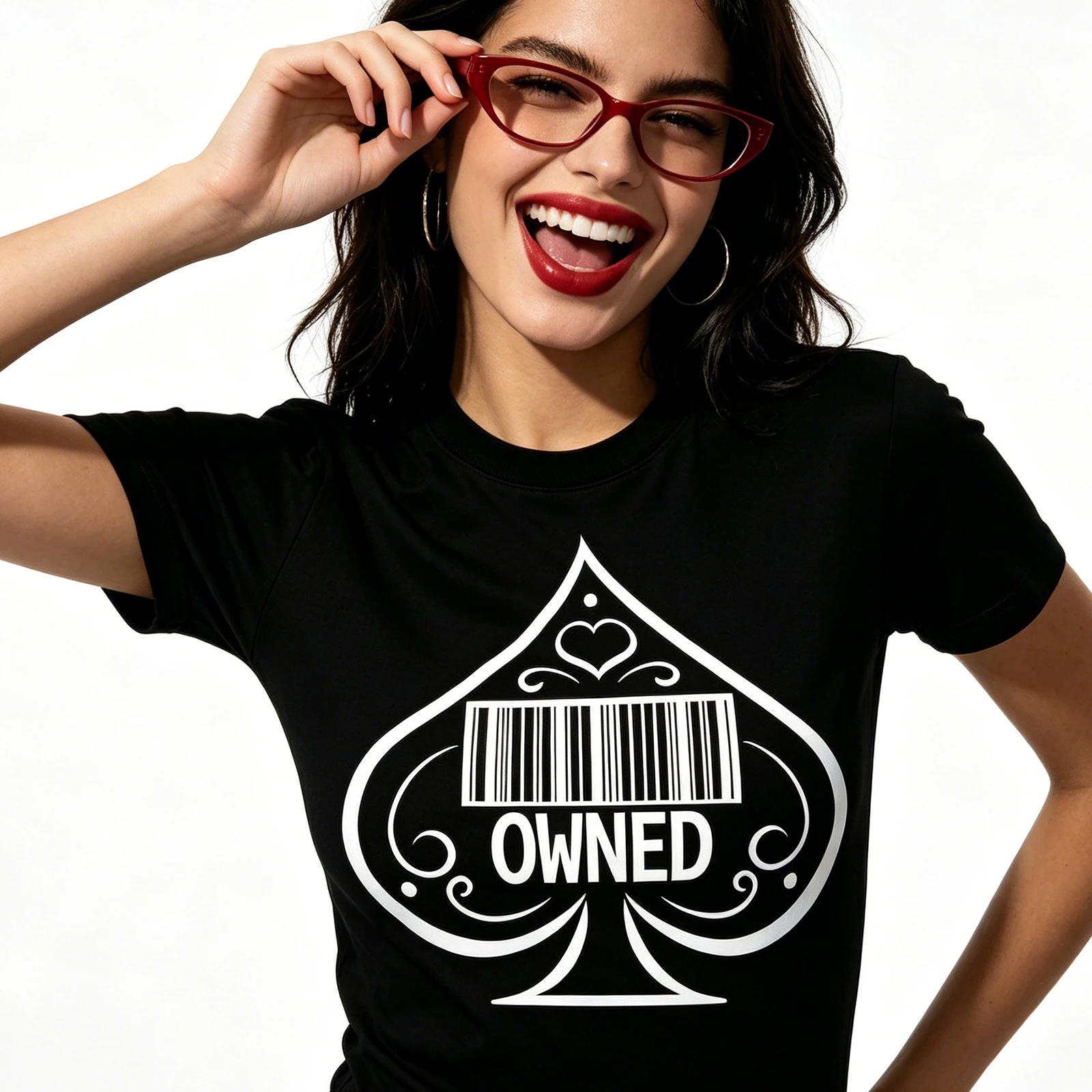 Streetwear Style Fun Flirtation Adult Humor QOS For BBC Use Black Queen Of Spades Sexy Tops Naughty Hotwife Graphics Tshirt Top