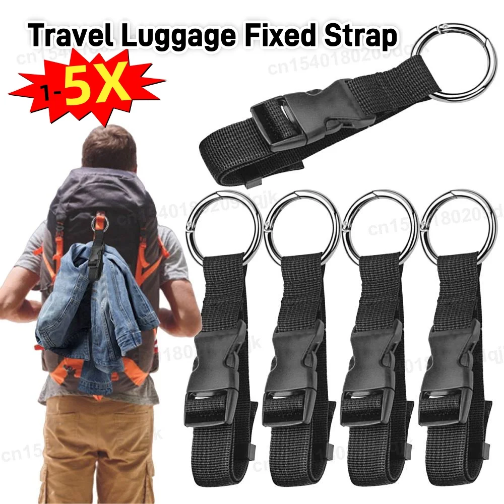1-5X Travel Luggage Fixed Strap Backpack External Strap Portable Strap Release Buckle Add-A-Bag Luggage Strap Belt Jacket Holder