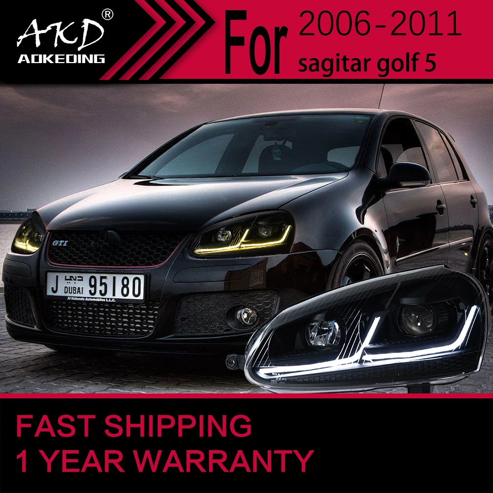 

Автомобильные фары для vw sagitar Golf 5, фара 2006-2011, Golf 5 GTI, налобная лампа Drl, линза проектора, автомобильные аксессуары