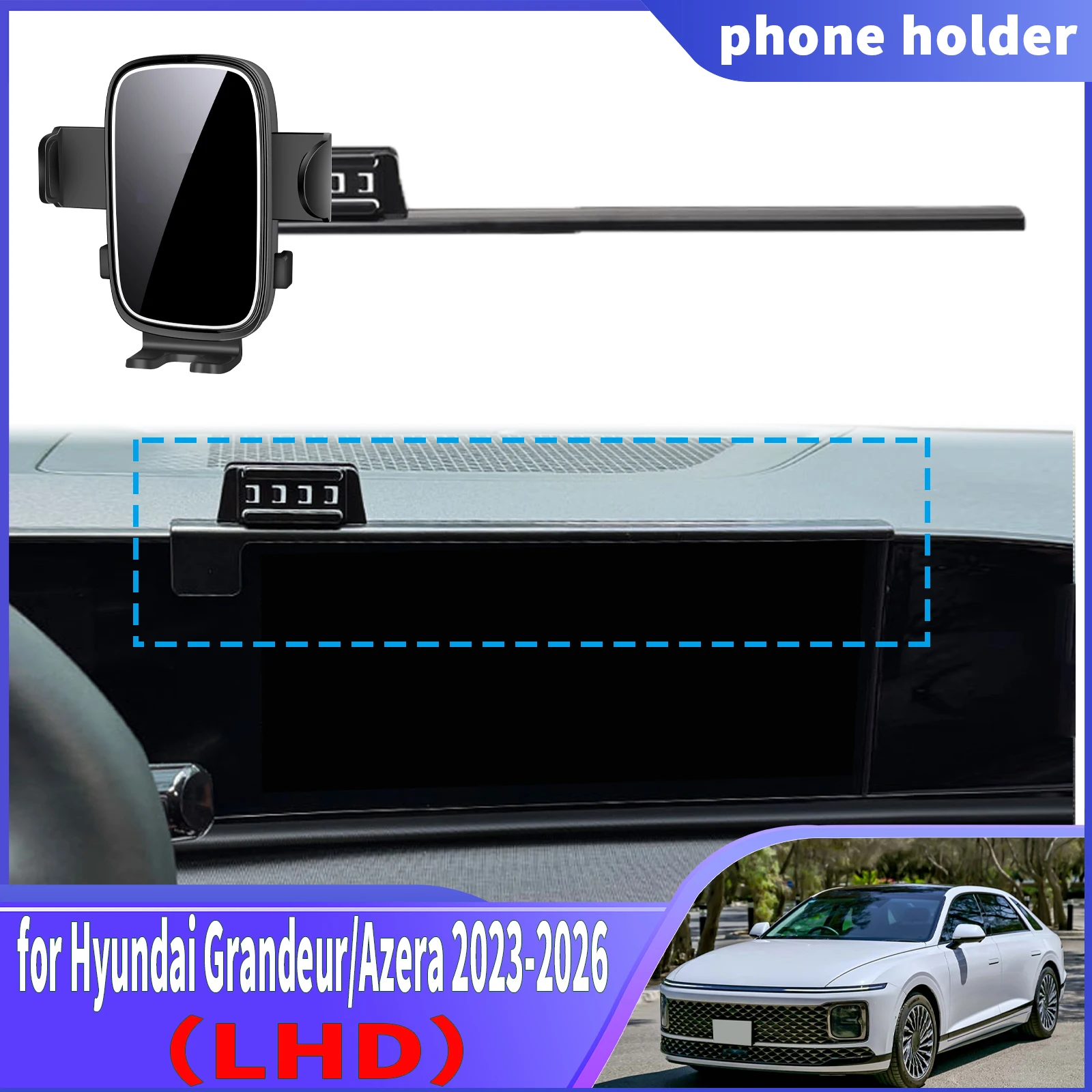

for Hyundai Grandeur Azera GN7 2023-2026 Navigation Phone Holder Mount Customized Car accessoires