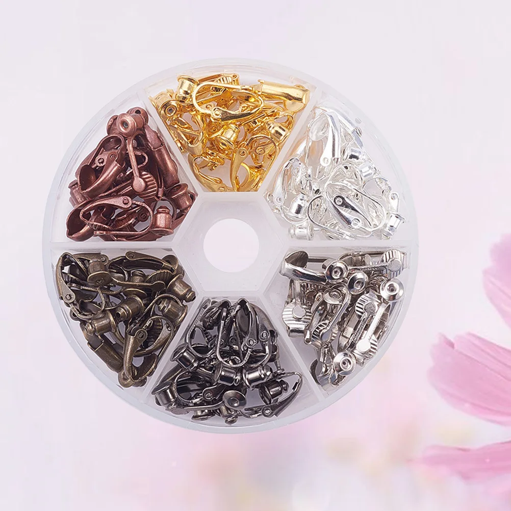 

36pcs Ear Clip Jewelry Accessories Non-Piercing Earrings Bronze Durable Assorted Colors Replacement Parts For Missing Earrings
