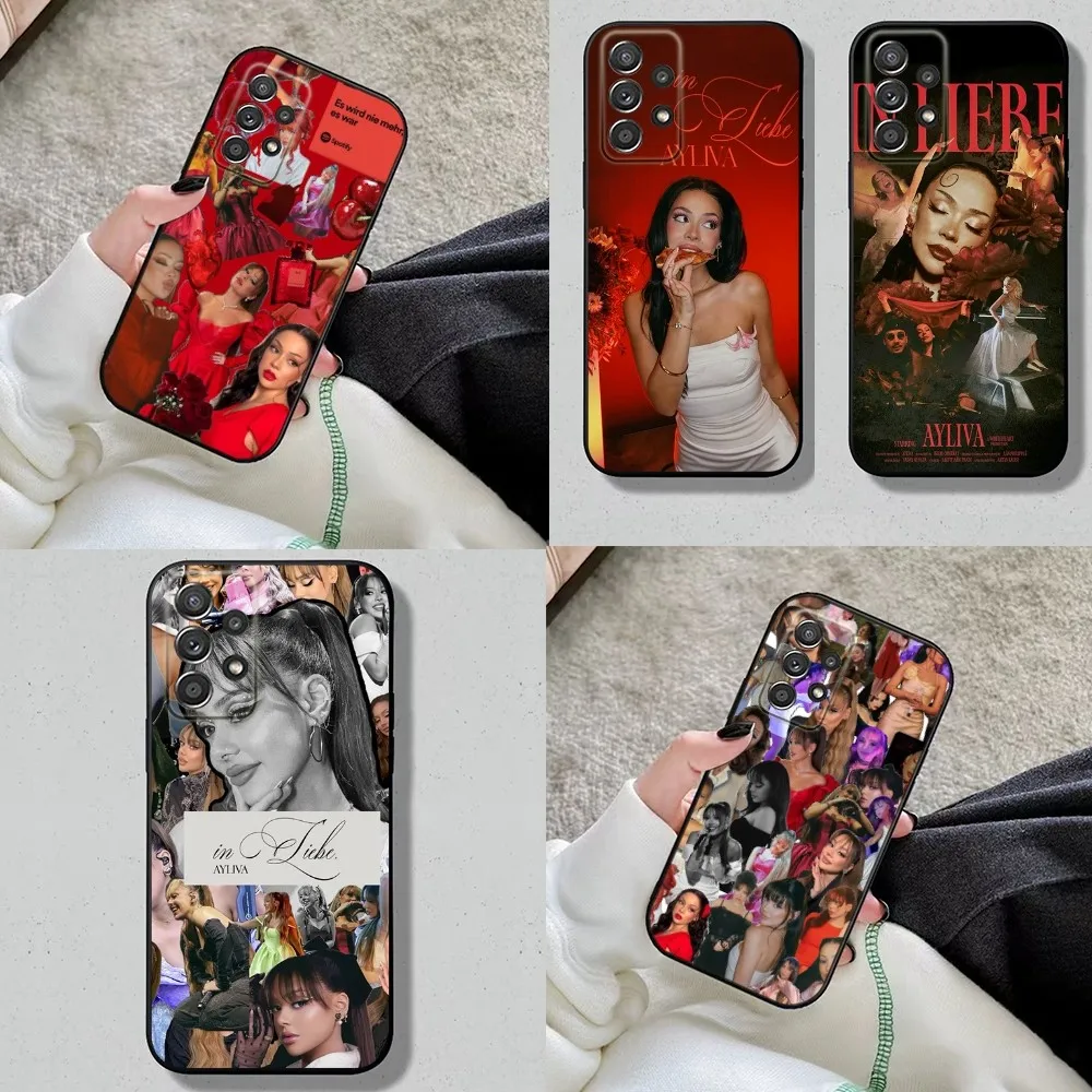 A-Ayliva German Singer Phone Case For Samsung S24,S23,S22,S21,S20,S10,S10E,S9 Plus FE Note 20 Plus Soft Black Cover Shell