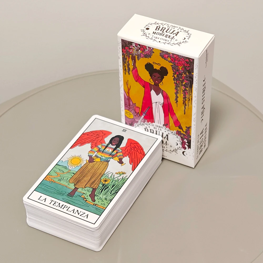 سطح التارو الساحرة الحديث 10.3*6 سنتيمتر باللغة الإسبانية 78 قطعة بطاقات التارو تتجمع بين الهيئات المتنوعة ، أزياء ما يصل إلى الدقيقة #6