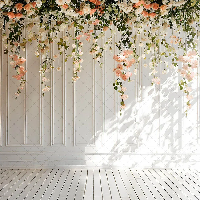 Фон для фотосъемки Mehofond, подвесной цветочный белый панельный настенный фон для взрослых, дня рождения, портретный декор для беременных, фон для фотостудии