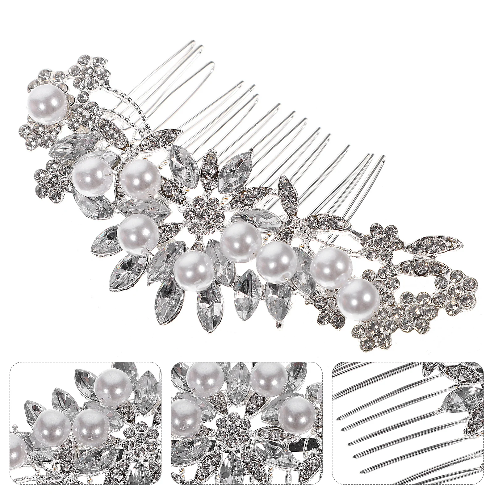 سبائك الزفاف حجر الراين حزب سبيكة الأزياء غطاء الرأس الزفاف الشعر الإدراج مشط كريستال الشعر الإدراج مشط #1