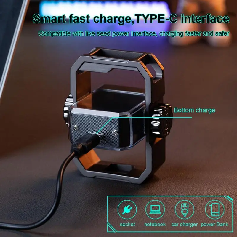 Electric Pulse Double Arc Lighters Type-C Fast Charging Lighter Outdoor Windproof Lighters Mecha Spinning Gyro Creative Gift